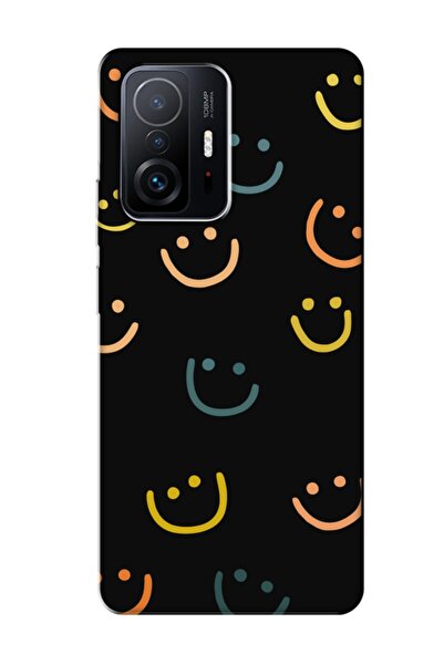 frondcase حافظة هاتف Xiaomi Mi 11t Pro Emoji وجه مبتسم باللون الأسود
