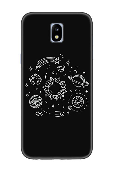 frondcase Samsung J7 Pro Gezegen Siyah Telefon Kılıfı