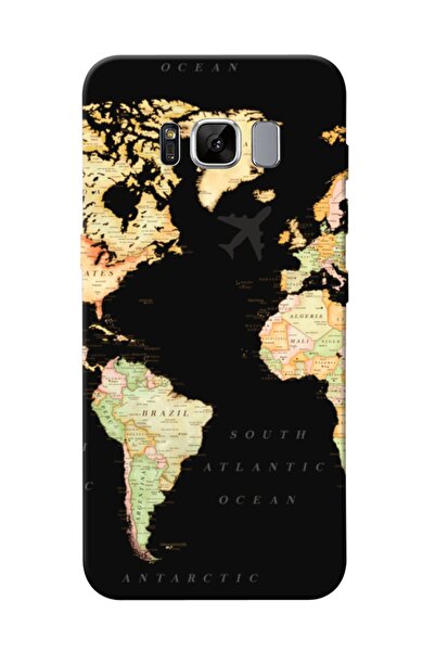 frondcase حافظة هاتف سامسونج S8 بلس باللون الأسود مع خريطة العالم
