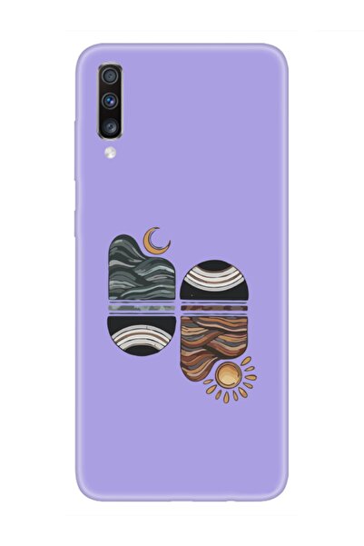 frondcase Samsung A70 Sunset Wave Lila Telefon Kılıfı
