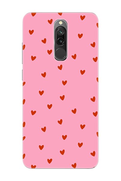 frondcase Redmi 8 Minik Kalpler Pembe Telefon Kılıfı