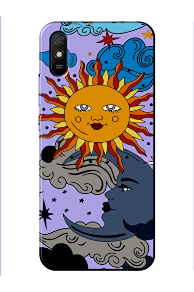 frondcase حافظة هاتف Redmi 9a الشمس والقمر ليلك