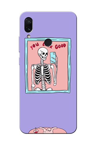 frondcase حافظة هاتف Redmi Note 7 You Look Good هيكل عظمي أرجواني