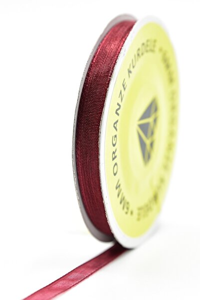 E Elmas Bordo Organze Kurdele (6mm-20m)