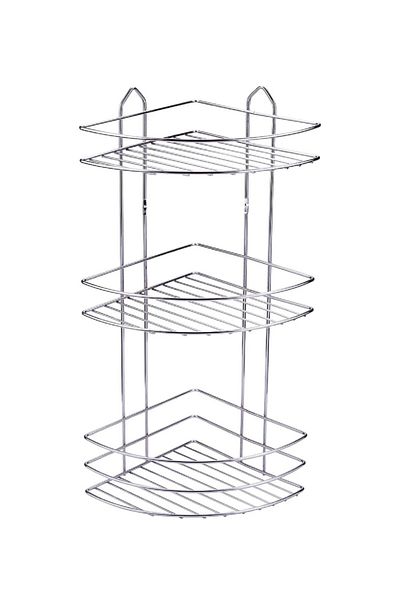 GMS Triangle Metal 3-Layer Stainless Chrome 3-Piece Bathroom Corner