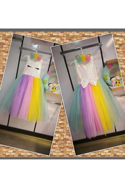 babysmile Kız Çocuk Beyaz Unicorn Kostüm