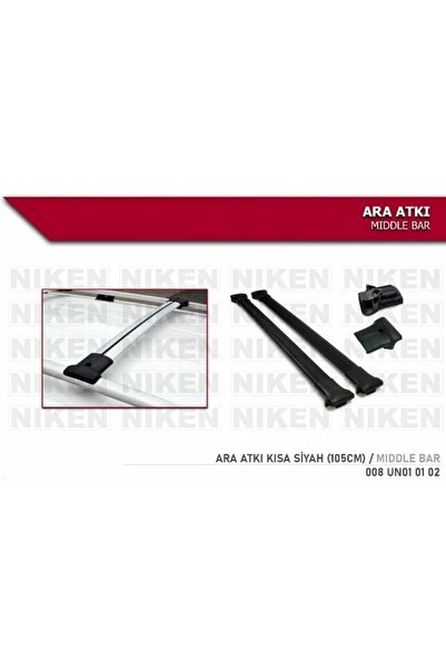 Niken Araç üstü ara atkı tavan barı bagaj taşıyıcı-siyah (yanlardan sıkıştırm...