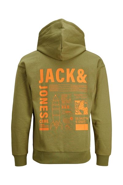 Jack & Jones Jack Jones Unseen Backprint Sweat Hood Men's Khaki Sweatshirt12242247-03