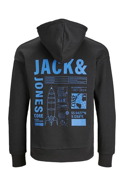 Jack & Jones Jack Jones Unseen Backprint Sweat Hood Men's Black Sweatshirt12242247-02
