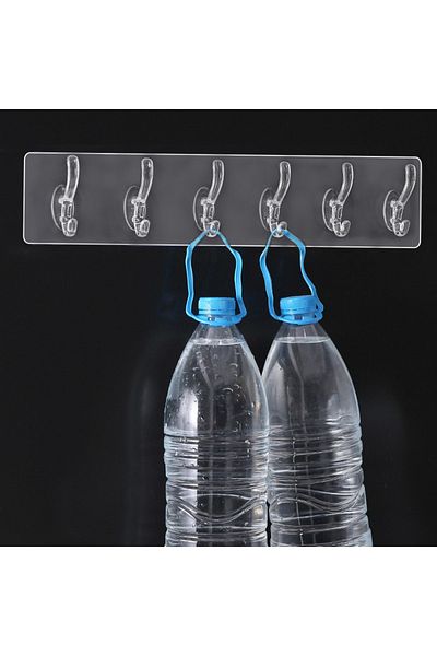 ENASHOP 5-Piece Strong Transparent Hanger - Door Back Kitchen Wall Bathroom Hanger