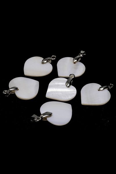 Tesbih Atölyesi Certified Heart Model Real Mother of Pearl Stone Necklace
