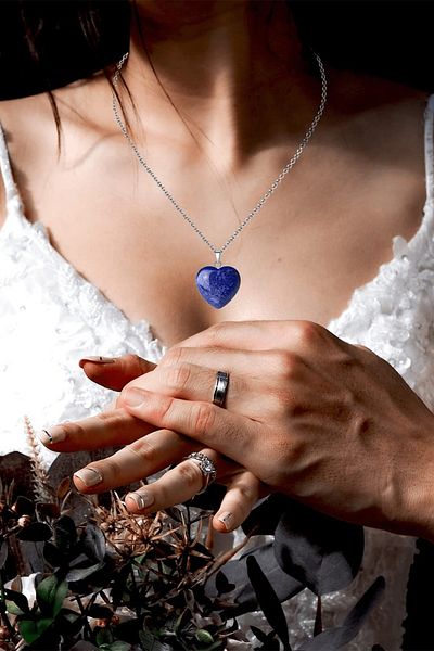 Tesbih Atölyesi Certified Heart Model Lapis Lazuli Stone Necklace