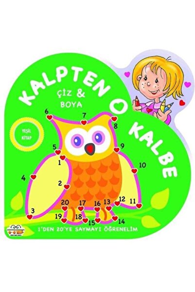 0-6 Yaş Yayınları Kalpten Kalbe Çiz Boya Yeşil Kitap