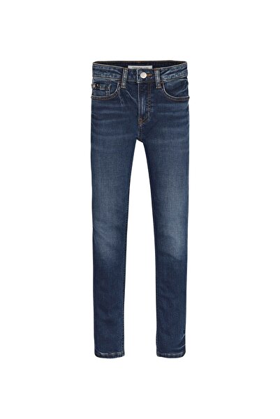 Calvin Klein Yüksek Bel Mavi Erkek Çocuk Denim Pantolon IB0IB017141BJ