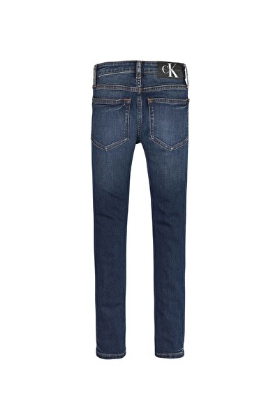 Calvin Klein Yüksek Bel Mavi Erkek Çocuk Denim Pantolon IB0IB017141BJ