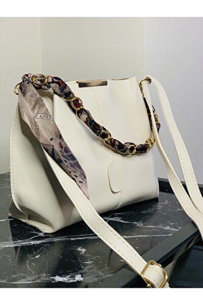 gknbag Women's Scarf and Chain Accessory Shoulder Strap Bag