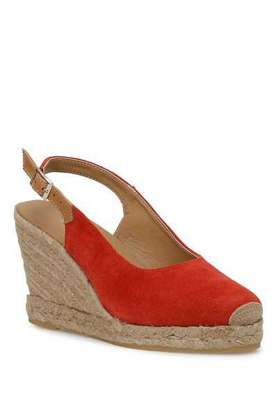Nine West ORTEN 3FX Red Women's Wedge Heel Sandals