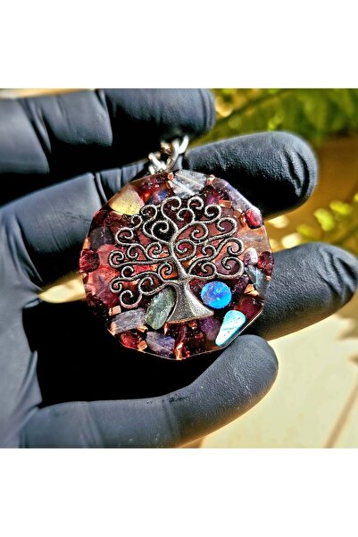 Singincraft Moonstone - Moon Stone - Amethyst - Tree of Life Orgonite Keychai...