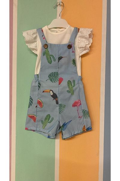 Papatya Baby Kids Papatya baaby kids boutique T-shirt girls summer linen salopet