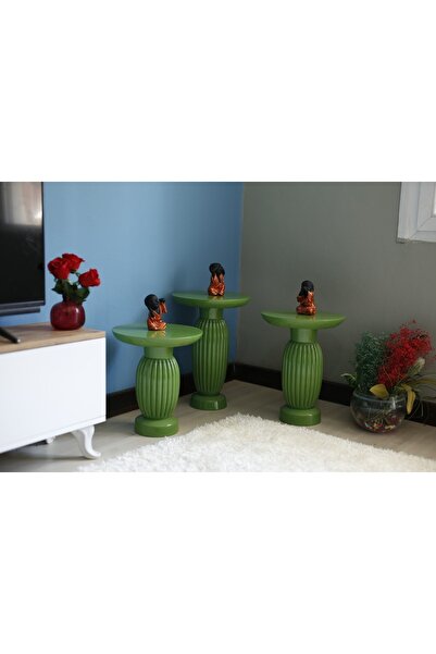 Simillo Home&Living Yeşil Vazo Yan Sehpa
