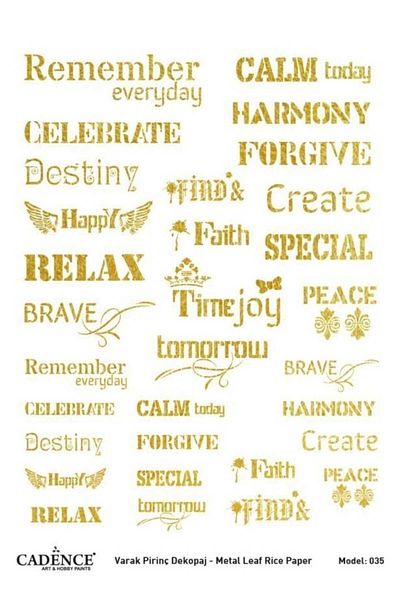 Cadence Gold Foil Brass Decopage - Model 35