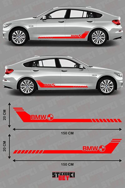 STİCKERCI BEY قطعتان من ملصقات سيارات BMW المعدلة مقاس 20x150 سم على الشاشة -...