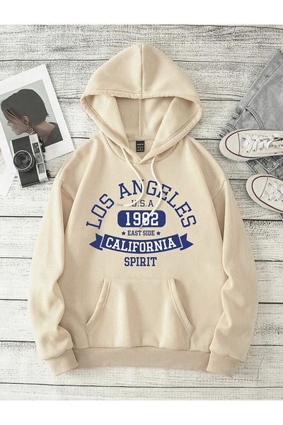 MOONBULL Bedrucktes Oversize-Sweatshirt mit Kapuze von Losangels für Unisex