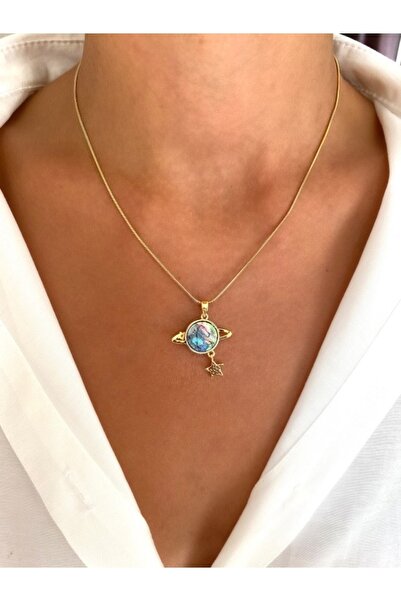 Gold Galaxy Model Steel Necklace
