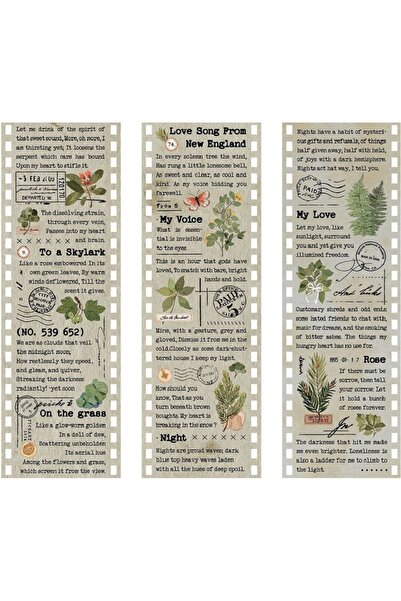 SF SCRAPBOOK KIRTASİYE Scrapbook, Scrapbooking 3 Parça Vintage Retro Pet Stic...