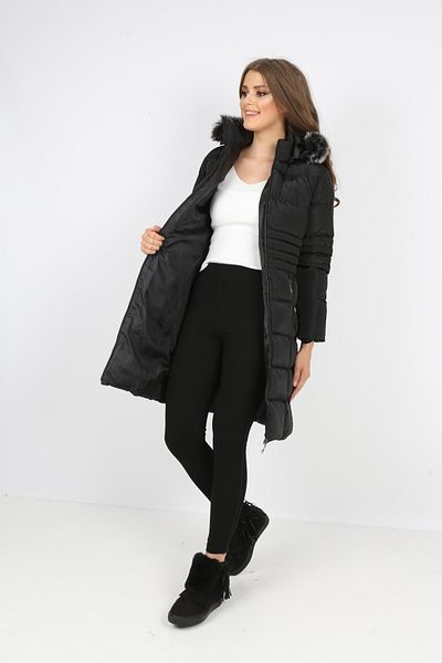 HASMOD Black Colored Removable Hooded Puffer Jacket