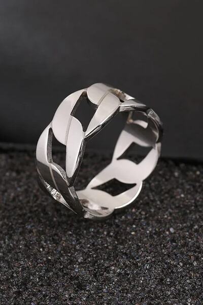 Giraffe خاتم فولاذي بتصميم سلسلة رمادية لامعة للرجال والنساء للجنسين (قم بتصم...