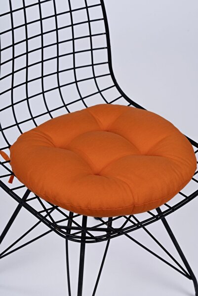 ALTINPAMUK Laurel Round Chair-Stool Cushion Orange 39 cm