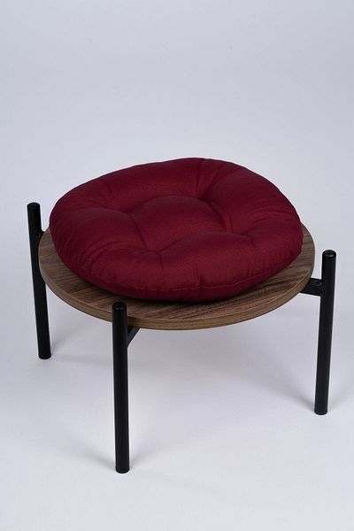 ALTINPAMUK Burgundy Laurel Round Chair - 39 cm Stool Cushion