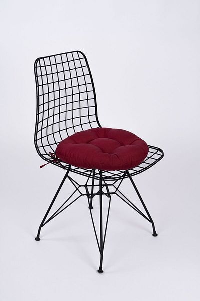 ALTINPAMUK Burgundy Laurel Round Chair - 39 cm Stool Cushion
