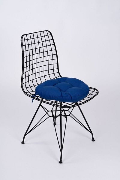ALTINPAMUK Laurel Round Chair-Stool Cushion Navy Blue 39 cm