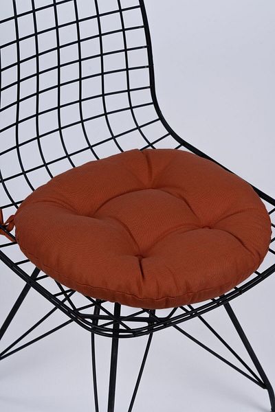 ALTINPAMUK Laurel Cushion Brick Colored Round Chair - 39 cm