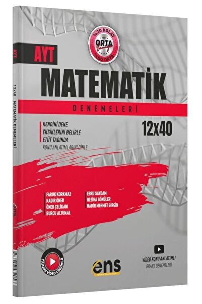 Ens Yayıncılık Ens Yayınları Ayt Matematik 12 X 40 Lı Denemeleri