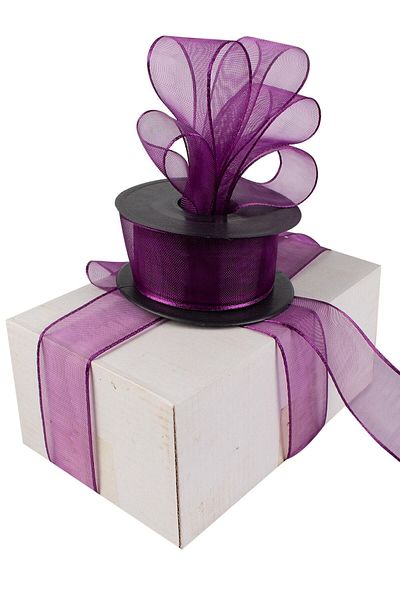 AGH Değerli Hediyeler Chiffon Ribbon 4 cm 20 meters Decoration Ribbon PURPLE