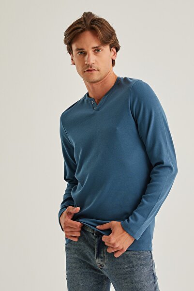 PAULMARK Top with Pleated Collar