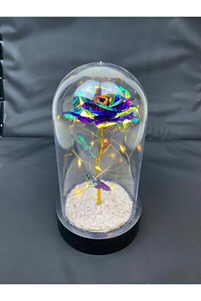 HKM Hobim وردة إنفينيتي مزخرفة خاصة لعيد الحب والأم، وردة أرجوانية زاهية في دورق