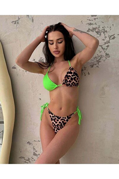 ARHEZ TEKSTİL Dvobojni bikini set sa leopard uzorkom