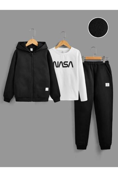 Keywest Kids Nasa Printed Set 3 τζάκετ Φούτερ και αθλητική φόρμα Παιδικό σετ