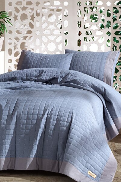 Marie Claire Çift Kişilik Yatak Örtüsü Takımı Florentın Mavı