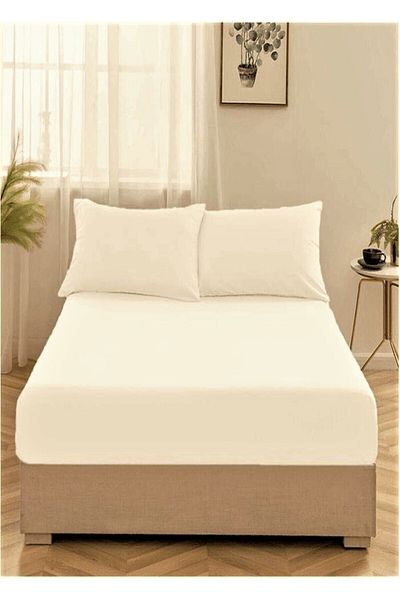 PIRILTI COLLECTION Organic White Double Sheet Set - 160X200+30 Cm+50X70 2 Pieces