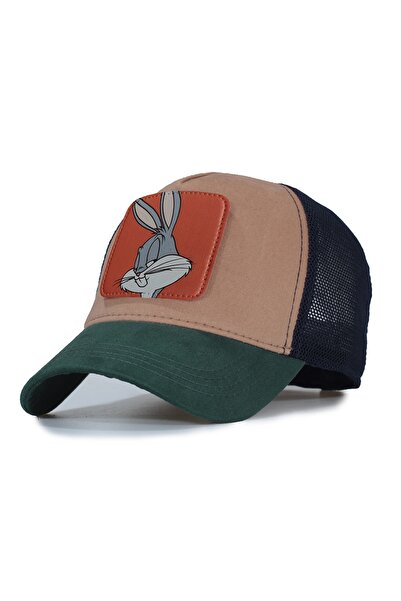 Trucker Bugs Bunny Turuncu Model Fileli Şapka - Değiştirilebilir Deri Patch