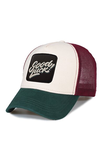 Trucker قبعة شبكية موديل Good Luck - رقعة جلدية قابلة للاستبدال