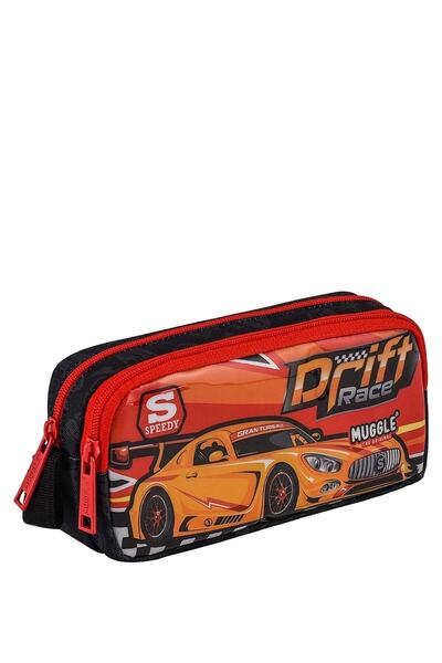 MUGGLE Drift Car Kalem Çantası Iki Bölmeli Erkek Çocuk Kalemlik