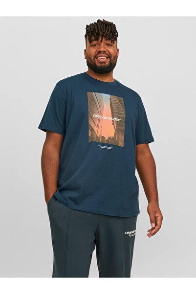 Jack & Jones Büyük Beden Fotoğraf Baskılı Tişört - Vesterbro