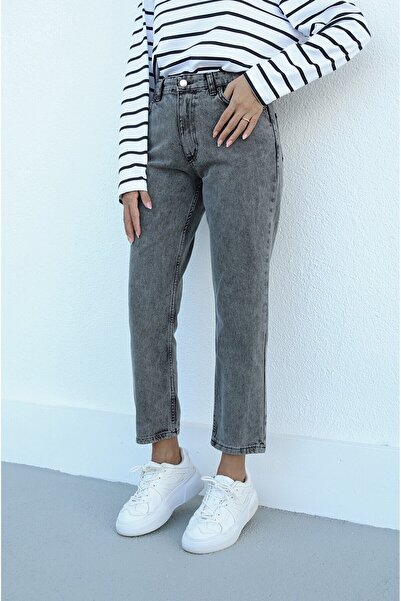 BROSERER Sahra γυναικείο καπνιστό ψηλόμεσο μαλακό τζιν παντελόνι Mom Jean