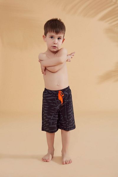 Marina Black Geometric Boy Shorts B2364